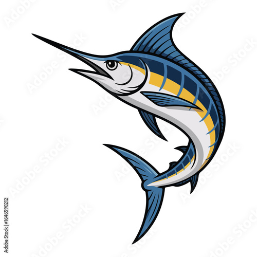 Marlin fish cartoon vector
