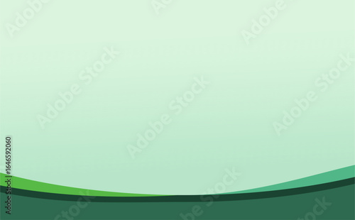  A minimalist background featuring smooth, abstract waves in shades of green at the bottom and a light green gradient on top. Ideal for flyers, documents, and presentations with ample copy space.