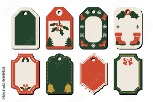 Christmas tag and label bundle, with love and for you tags, peace and joy round badge, secret santa sticker, festive frames, printable vector collection