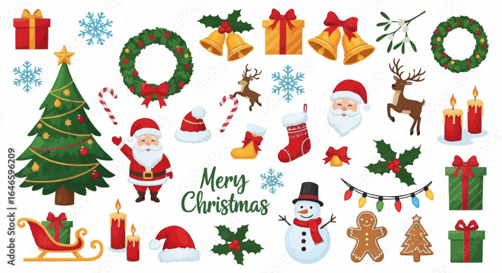 Naklejka premium christmas icons set