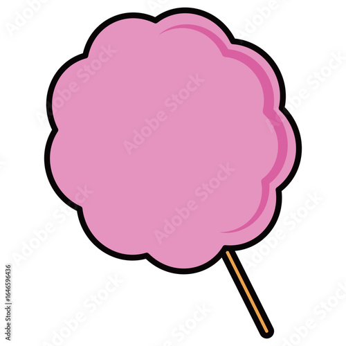 わたがし　綿菓子　わたあめ　イラスト　ピンク
