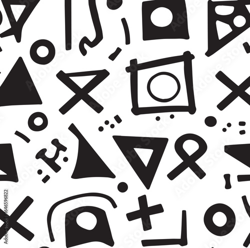 Seamless black and white geometric pattern
