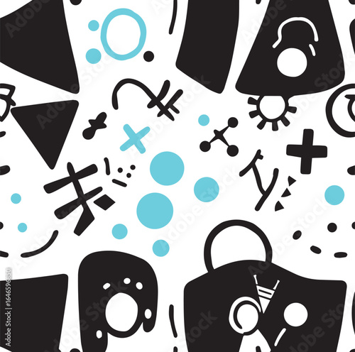 Seamless black and white geometric pattern