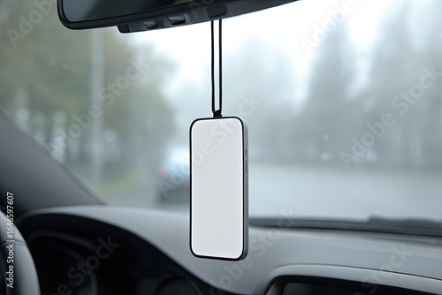 Empty phone-shaped car air freshener
