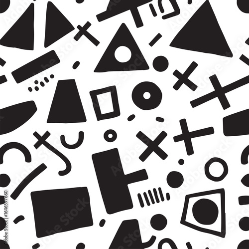 Seamless black and white geometric pattern