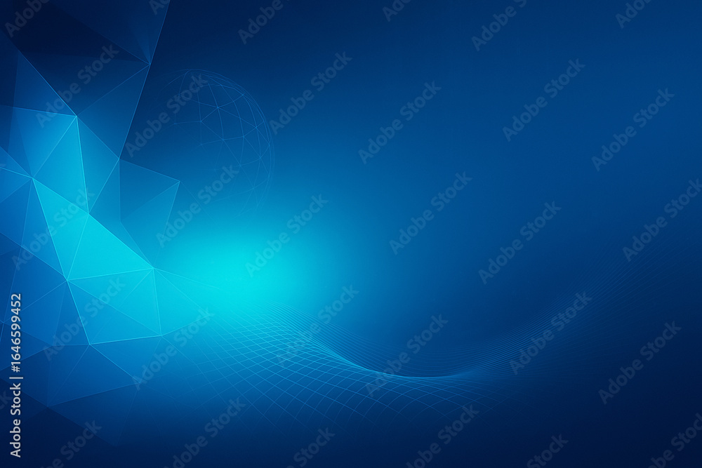 Obraz premium Abstract blue technology background with circuit lines and glowing dots