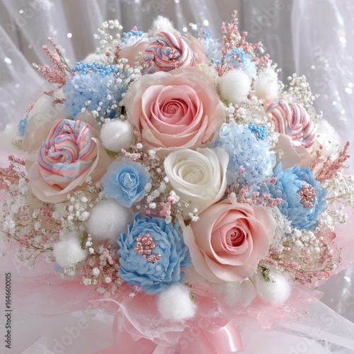 Delicate pastel-colored floral bouquet