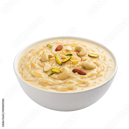 Vermicelli Pudding with Nuts, isolated on transparent background
