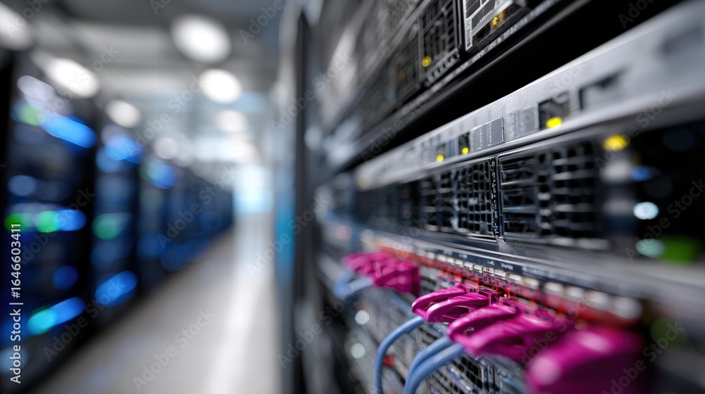 Naklejka premium Advanced Data Center Server Rack Infrastructure