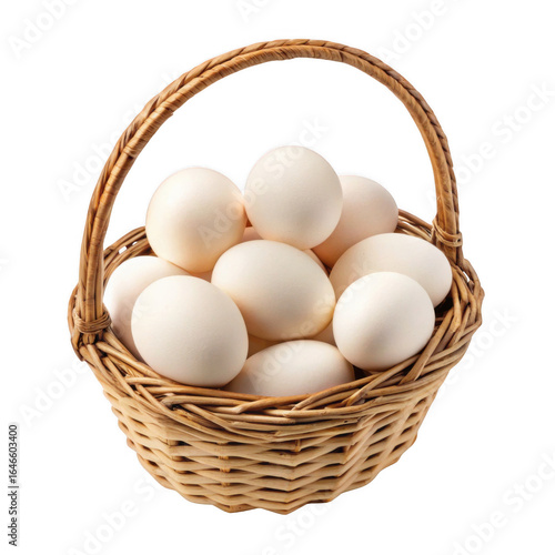 Wallpaper Mural White eggs in basket isolated on transparent background Torontodigital.ca