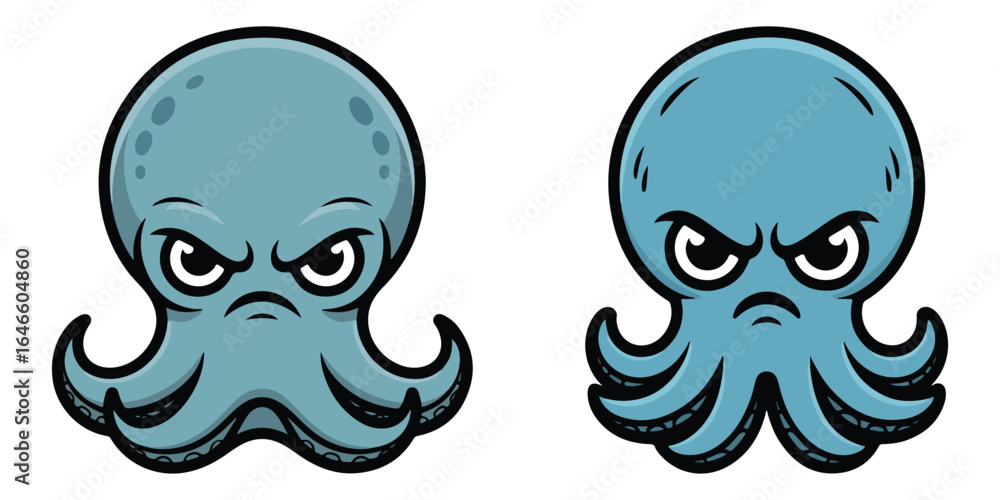 Obraz premium Octopus fish cartoon vector illustration
