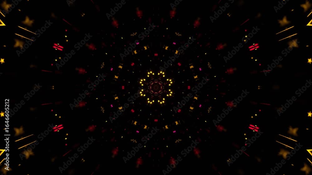 Endless Symmetry Spiraling Through Electric Neon Tunnel