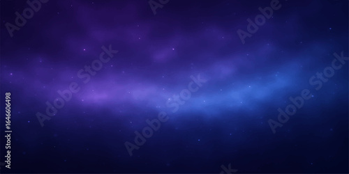 Blue abstract space background with stars and galaxy elements