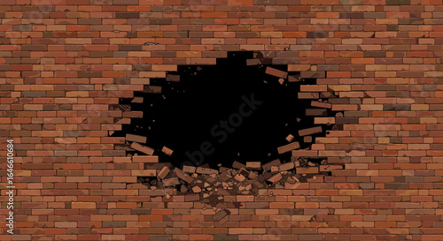 Destroyed Brick Wall Vector Illustration