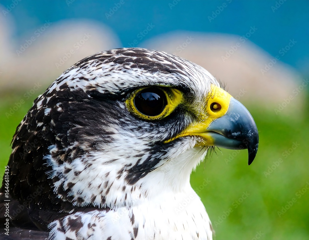 Fototapeta premium Close-up of a falcon's head