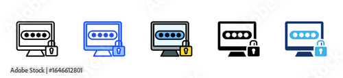 Secure Login Icon Collection With Multiple Styles
