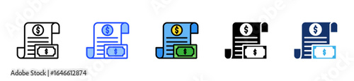 Bill Payment Icon Collection With Multiple Styles