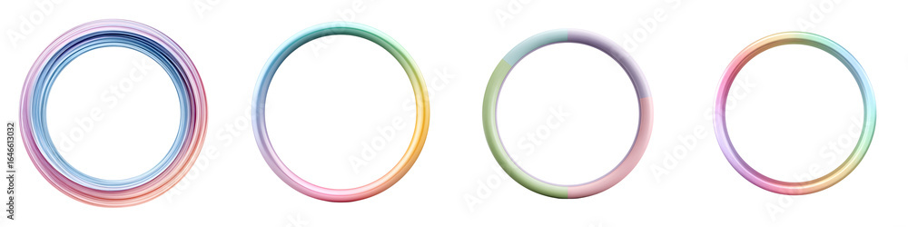 Abstract Colorful Rings Set on White Background Abstract Colorful Rings Set on White Background