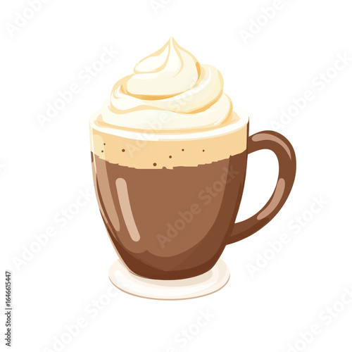 Delicious Coffee Drink with Whipped Cream Served in a Mug