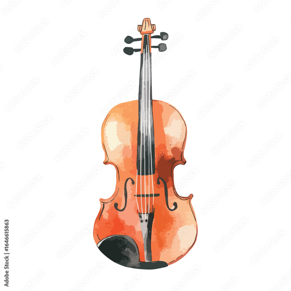 Obraz premium watercolor illustration of Violin clipart isolated
