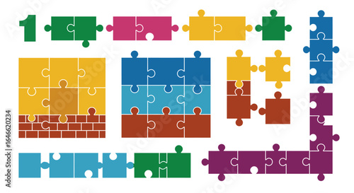 Puzzle Template Vector Illustration Collection