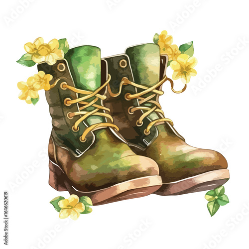 watercolor leprechauns boots illustration