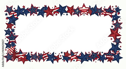Patriotic frame with stars and stripes for holidays. A truly patriotic design
