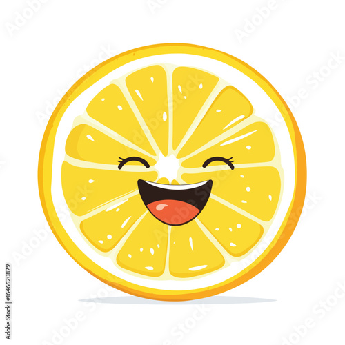 Joyful Lemon Slice Cartoon Character with Wide Grin (1)
