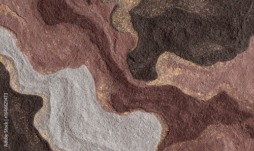 COMPOSIÇÃO ABSTRATA EM TONS TERROSOS COM TEXTURA DE AQUARELA