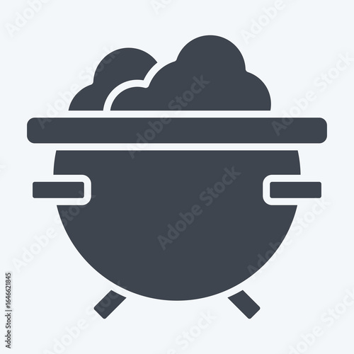 Icon Cauldron. related to Halloween symbol. glyph style. design editable