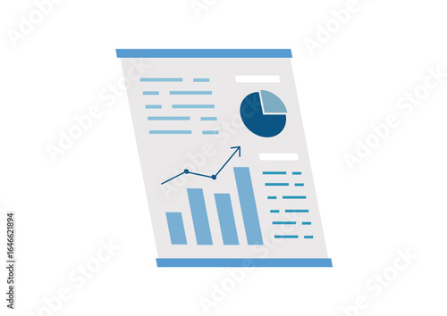 シンプルでフラットなグラフ　資料のイラスト