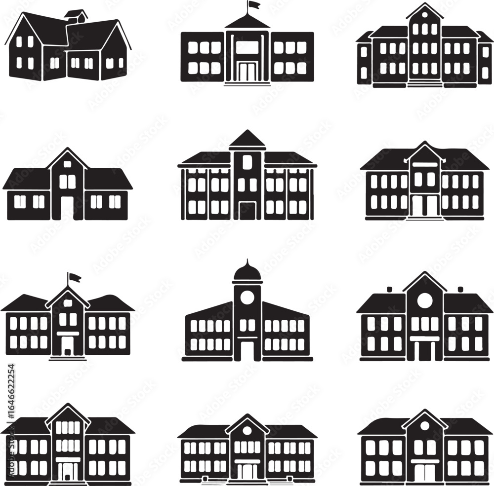 Fototapeta premium Various school buildings university college