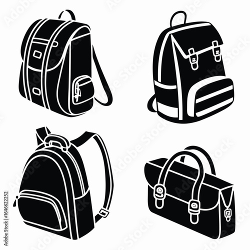 Black backpacks and duffel bag school bag travel bag