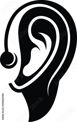 ear cuff silhouette vector art illustration