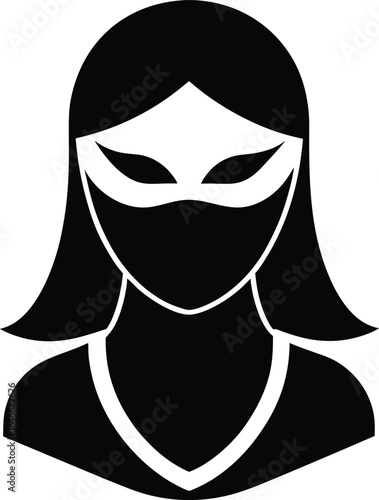 fashion mask silhouette vector art illustration