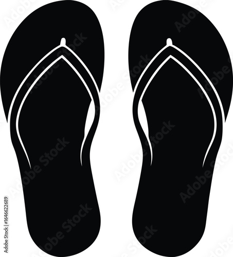 flip flops silhouette vector art illustration