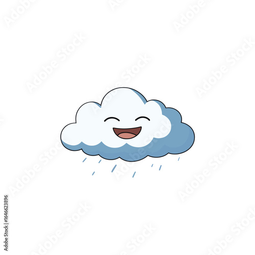 Joyful Rain Cloud Cartoon Character Illustration