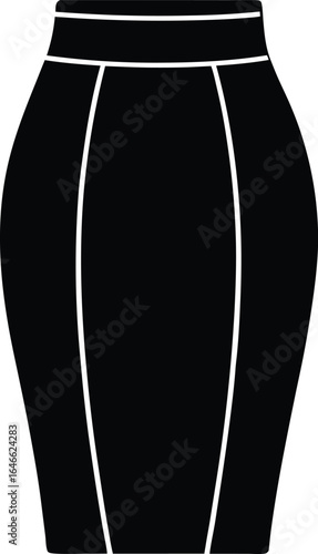 pencil skirt silhouette vector art illustration