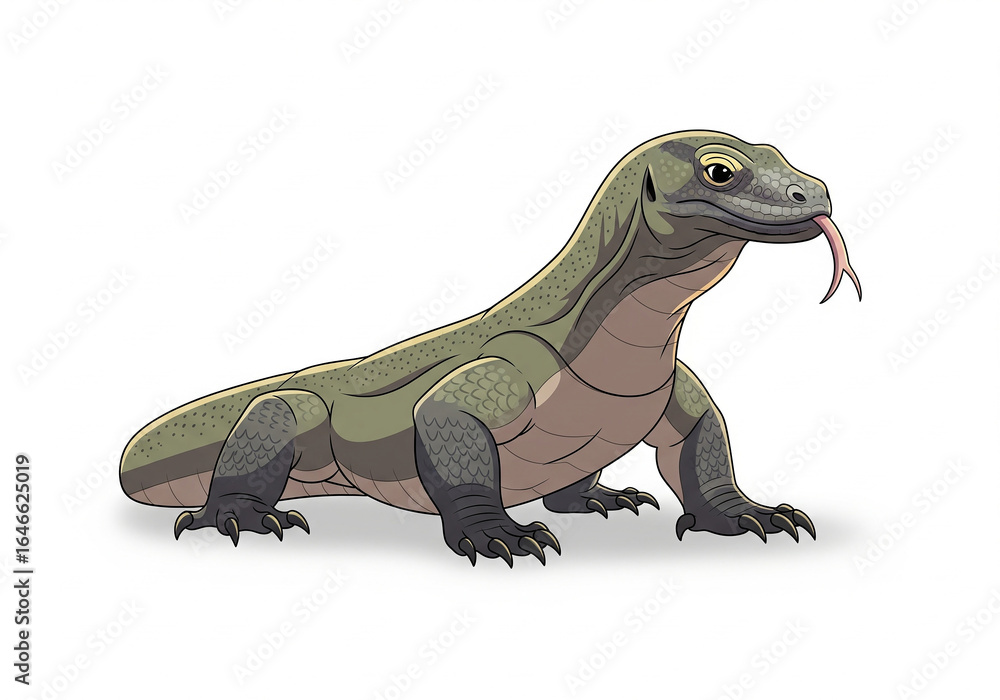 Obraz premium Komodo Dragon Isolated Image, Komodo Lizard Isolated Background Image, Indonesia Komodo Dragon, Carnivorous Animal Image.