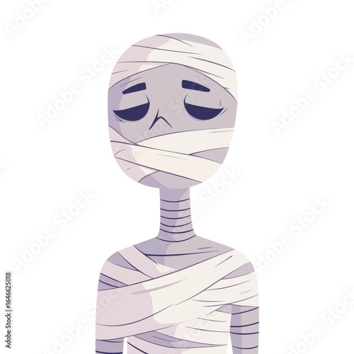 Melancholy Mummy Cartoon Character Illustration