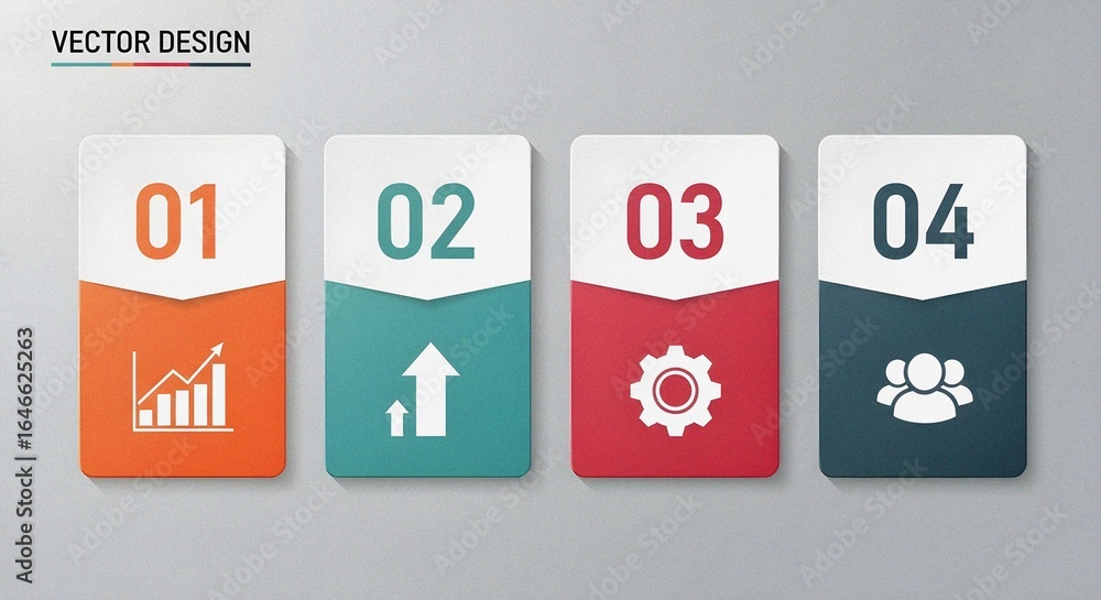 Fototapeta premium Infographic presentation with four steps for business