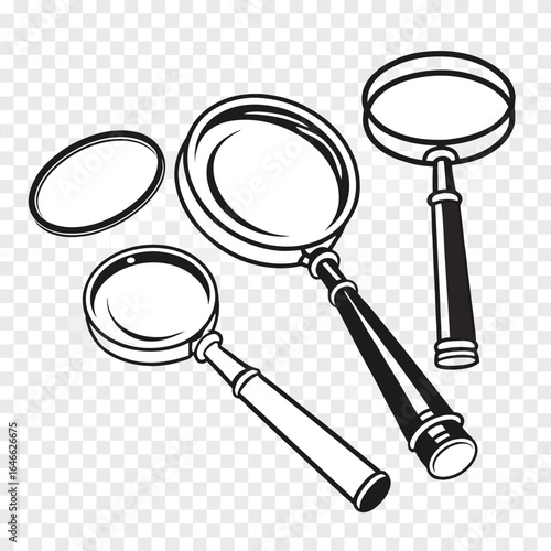 Magnifying glasses with handles and lenses optical instrument