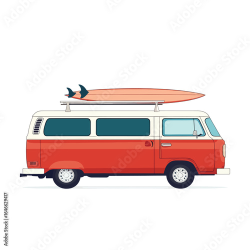 Retro Camper Van Ready for a Coastal Adventure