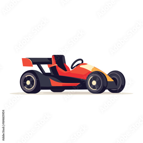 Sleek Red and Black GoKart with Rear Spoiler