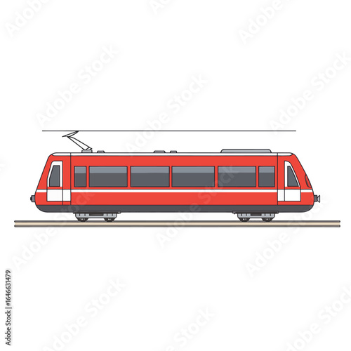 red train side view, simple design clip art preview