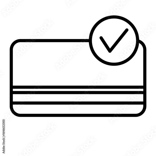 Done Check Card Bank Card Debit Card Credit Card icon bank icon line art
