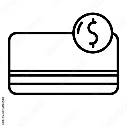 black credit card with dollar sign icon clip art preview