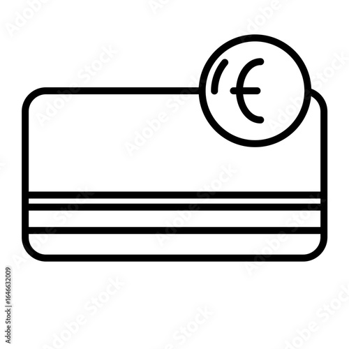 Euro Money Card Bank Card Debit Card Credit Card icon bank icon line art
