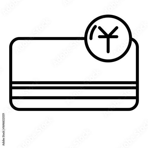 Money Yen Card Bank Card Debit Card Credit Card icon bank icon line art
