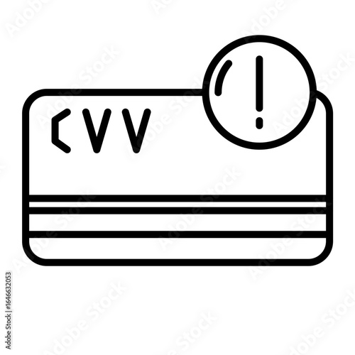CVV Card Attention Bank Card Debit Card Credit Card icon bank icon line art
